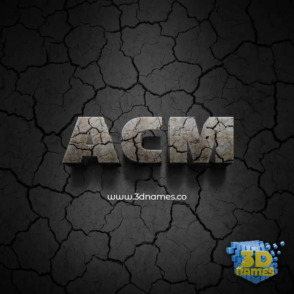 acm in Cracked Stone style - 3D name wallpaper
