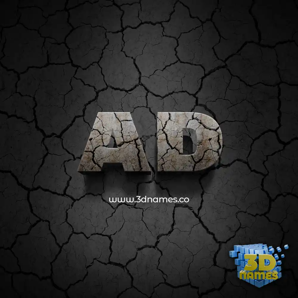 ad in Cracked Stone style - 3D name wallpaper