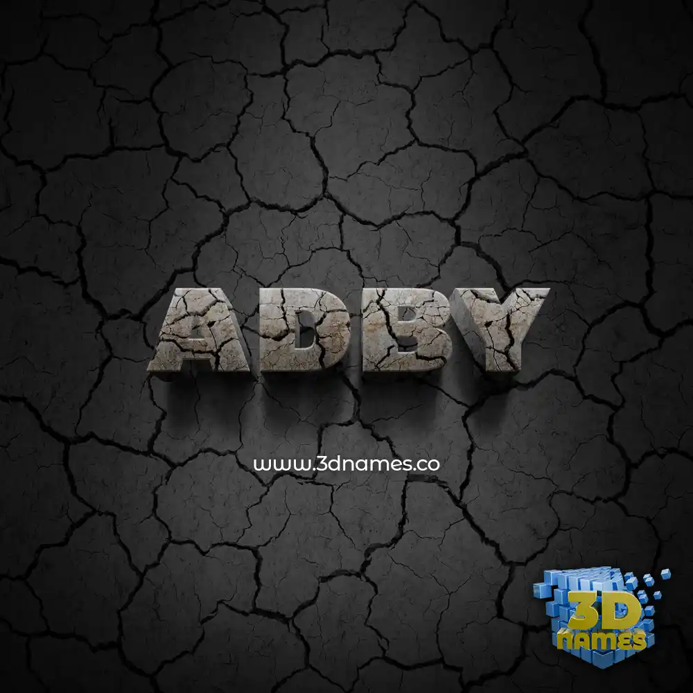 adby in Cracked Stone style - 3D name wallpaper