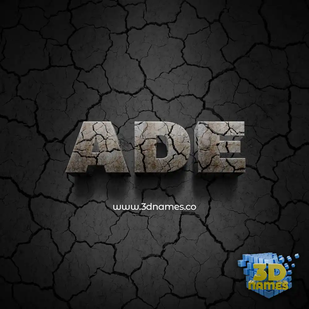 ade in Cracked Stone style - 3D name wallpaper
