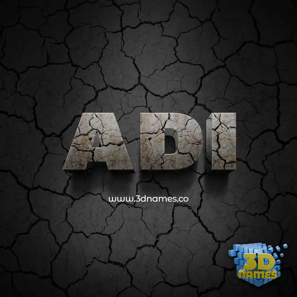 adi in Cracked Stone style - 3D name wallpaper