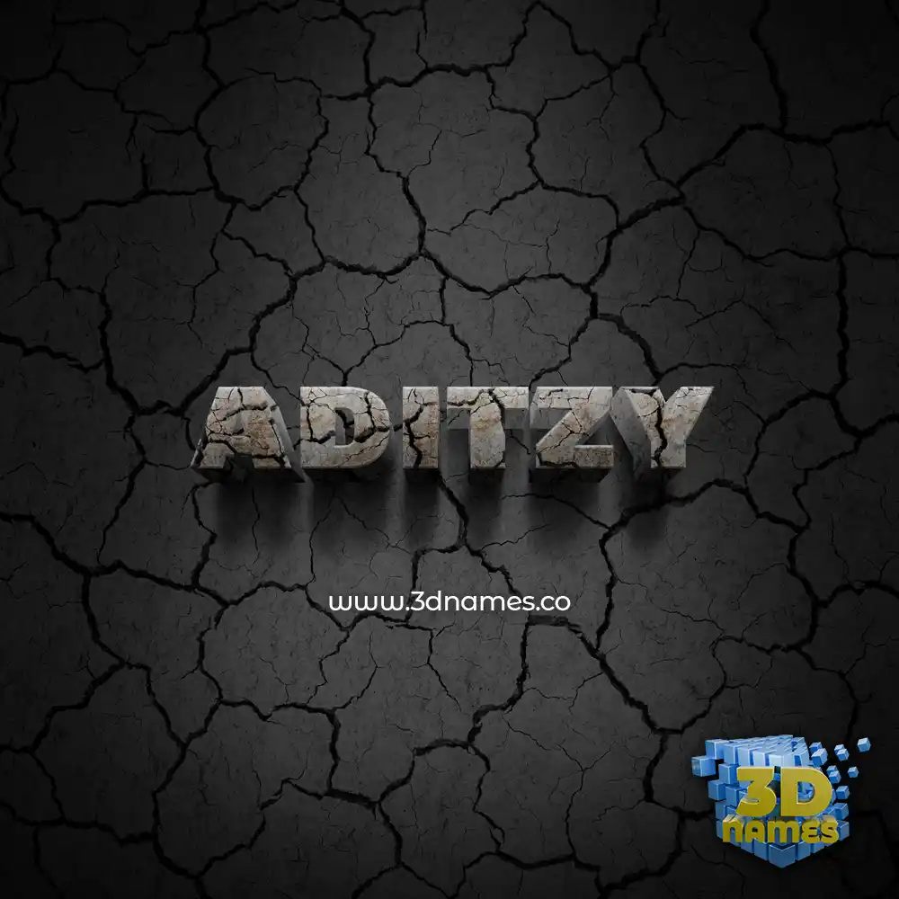 aditzy in Cracked Stone style - 3D name wallpaper