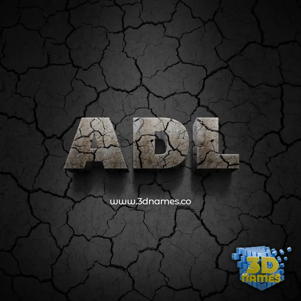adl in Cracked Stone style - 3D name wallpaper