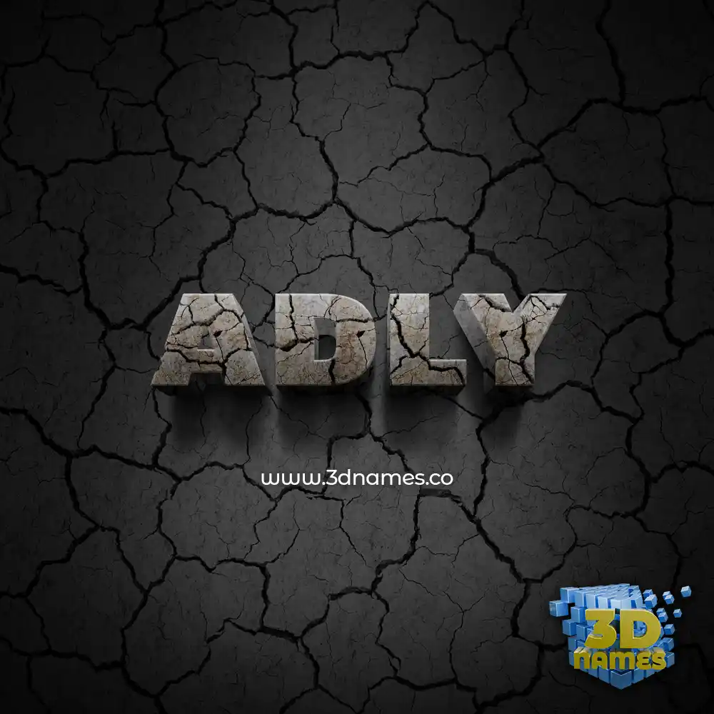 adly in Cracked Stone style - 3D name wallpaper