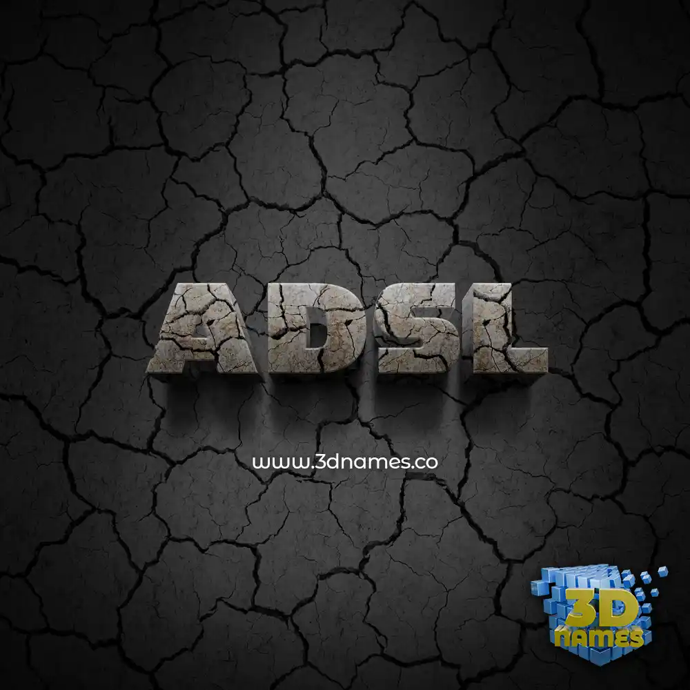 adsl in Cracked Stone style - 3D name wallpaper