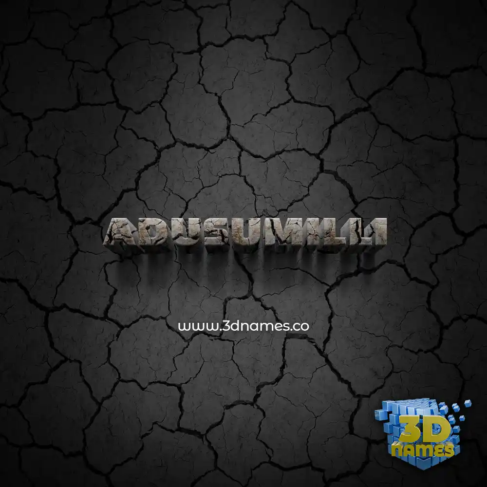 adusumilli in Cracked Stone style - 3D name wallpaper