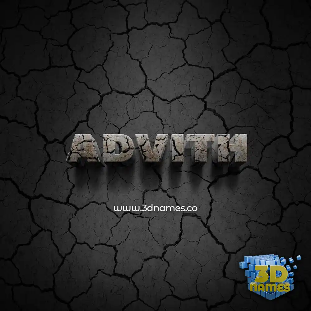 advith in Cracked Stone style - 3D name wallpaper