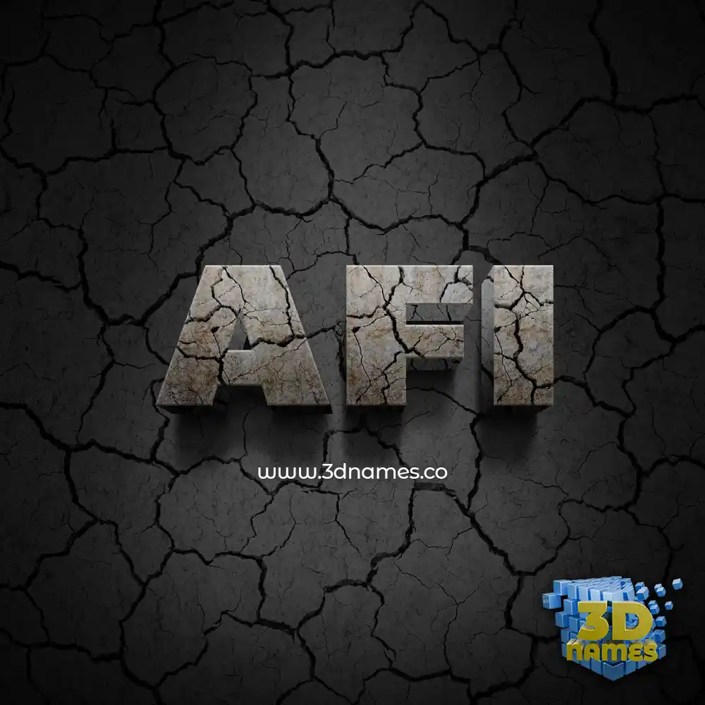 afi in Cracked Stone style - 3D name wallpaper