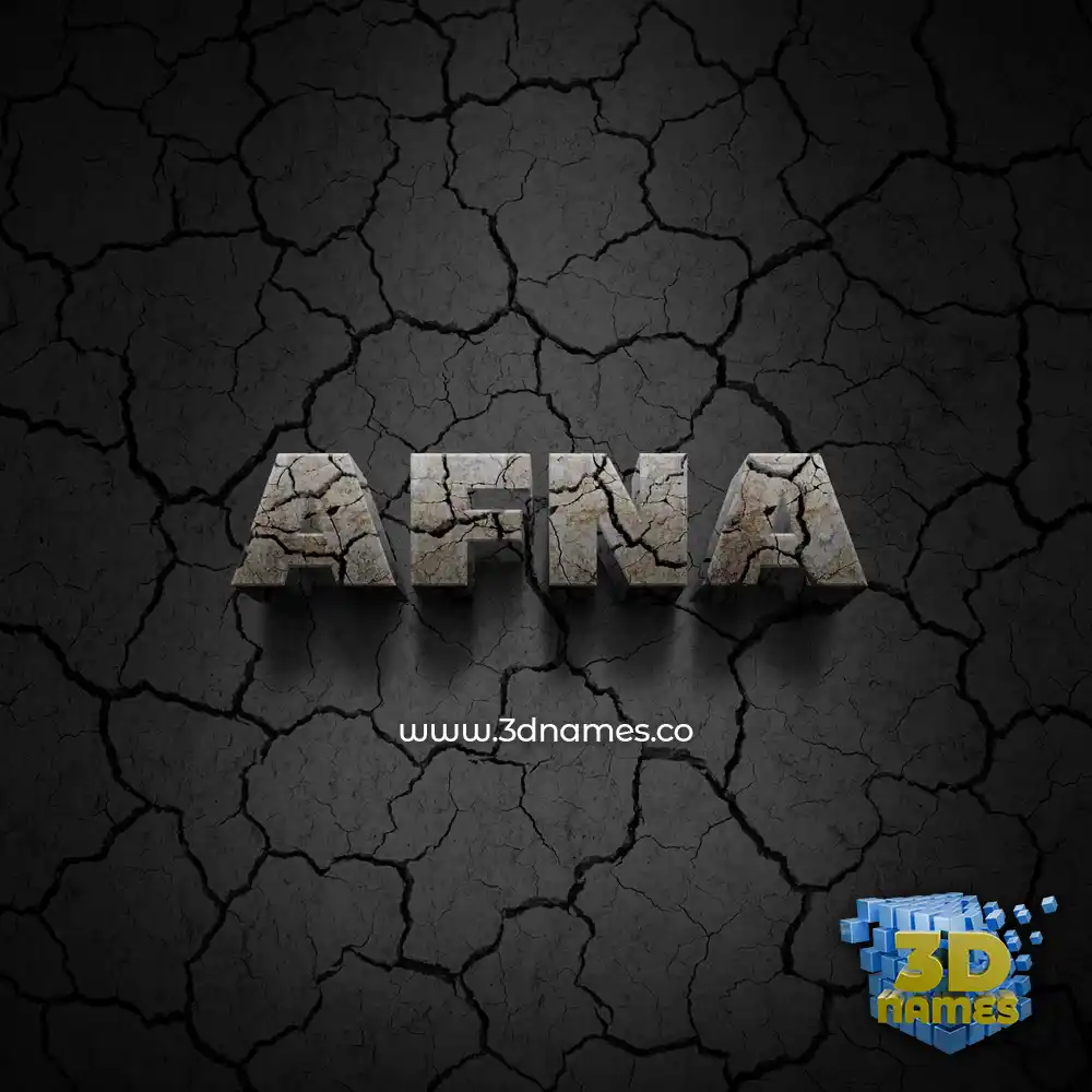 afna in Cracked Stone style - 3D name wallpaper