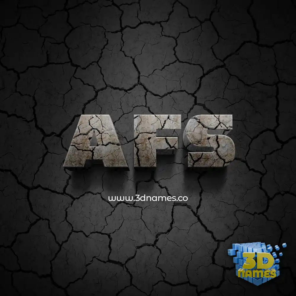 afs in Cracked Stone style - 3D name wallpaper