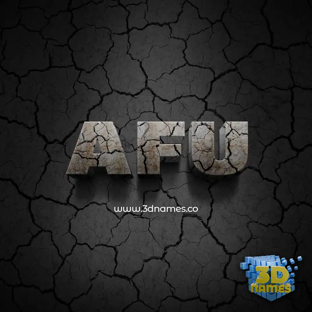 afu in Cracked Stone style - 3D name wallpaper