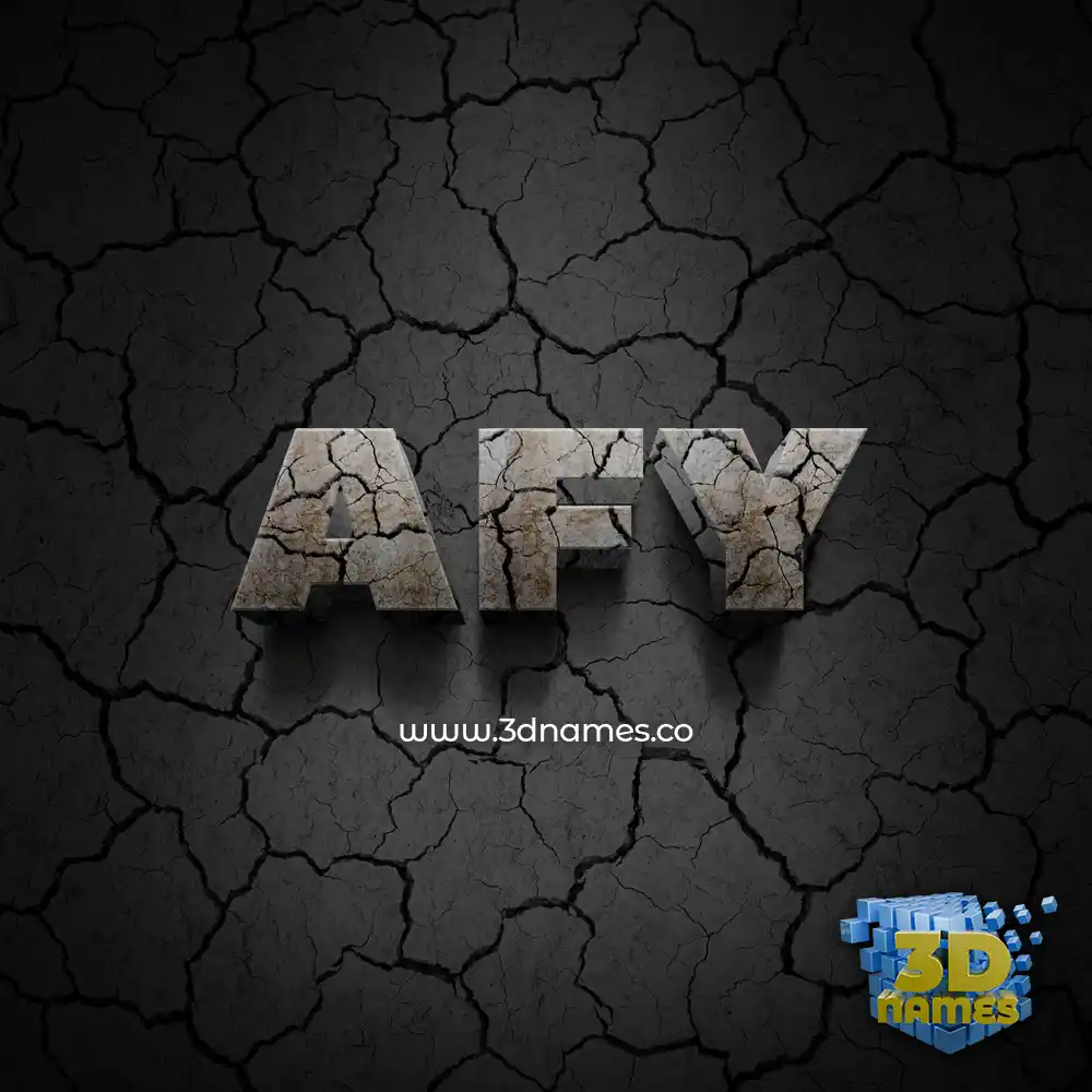 afy in Cracked Stone style - 3D name wallpaper