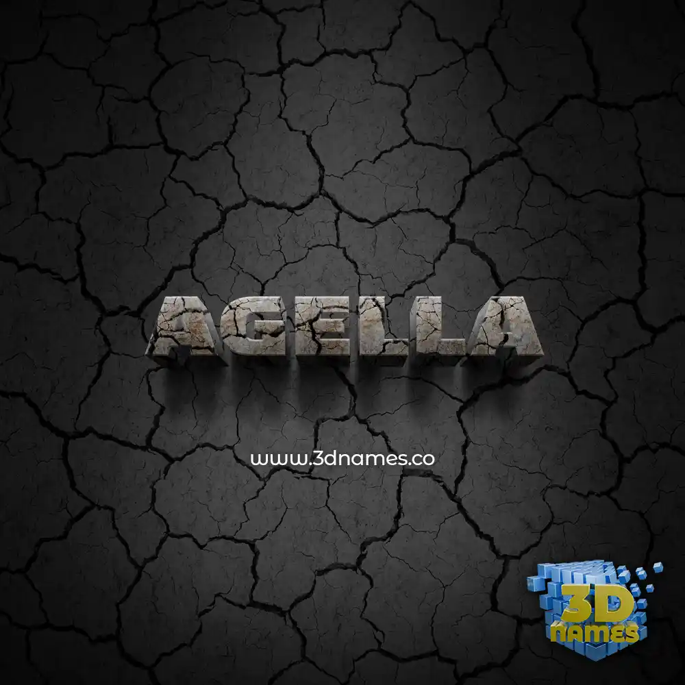 agella in Cracked Stone style - 3D name wallpaper