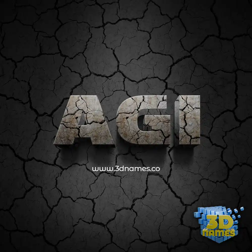agi in Cracked Stone style - 3D name wallpaper