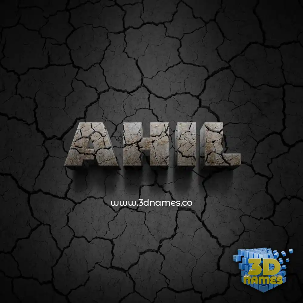 ahil in Cracked Stone style - 3D name wallpaper