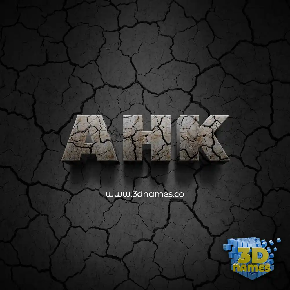 ahk in Cracked Stone style - 3D name wallpaper