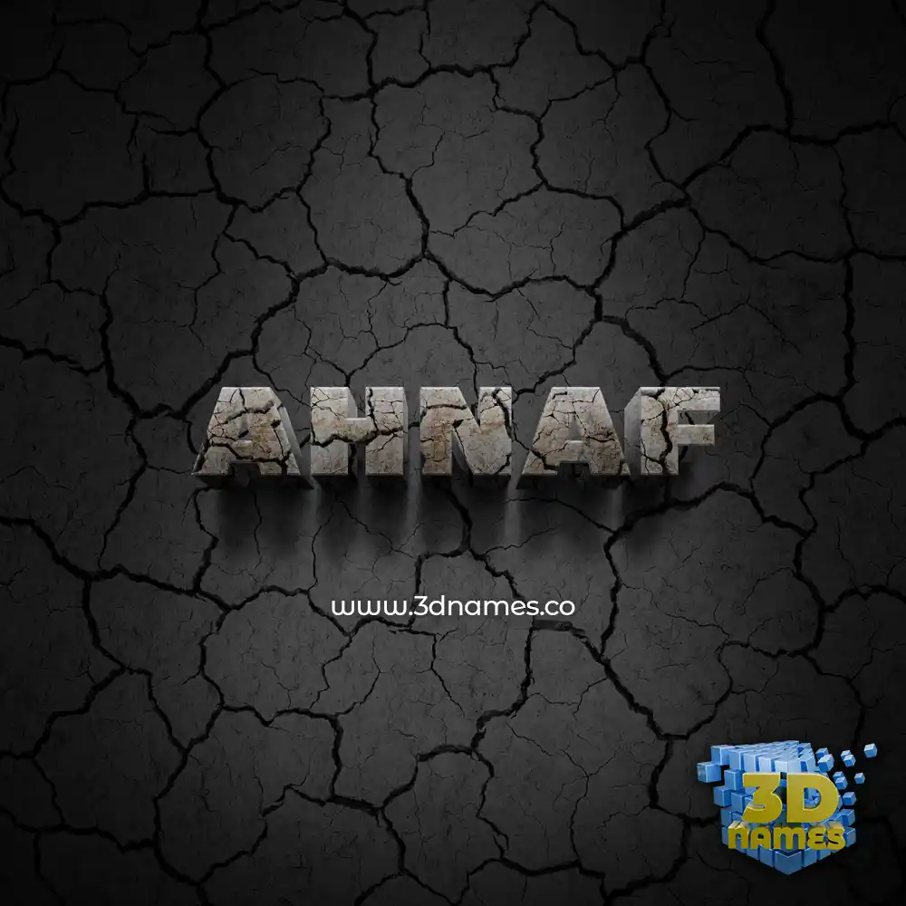 ahnaf in Cracked Stone style - 3D name wallpaper