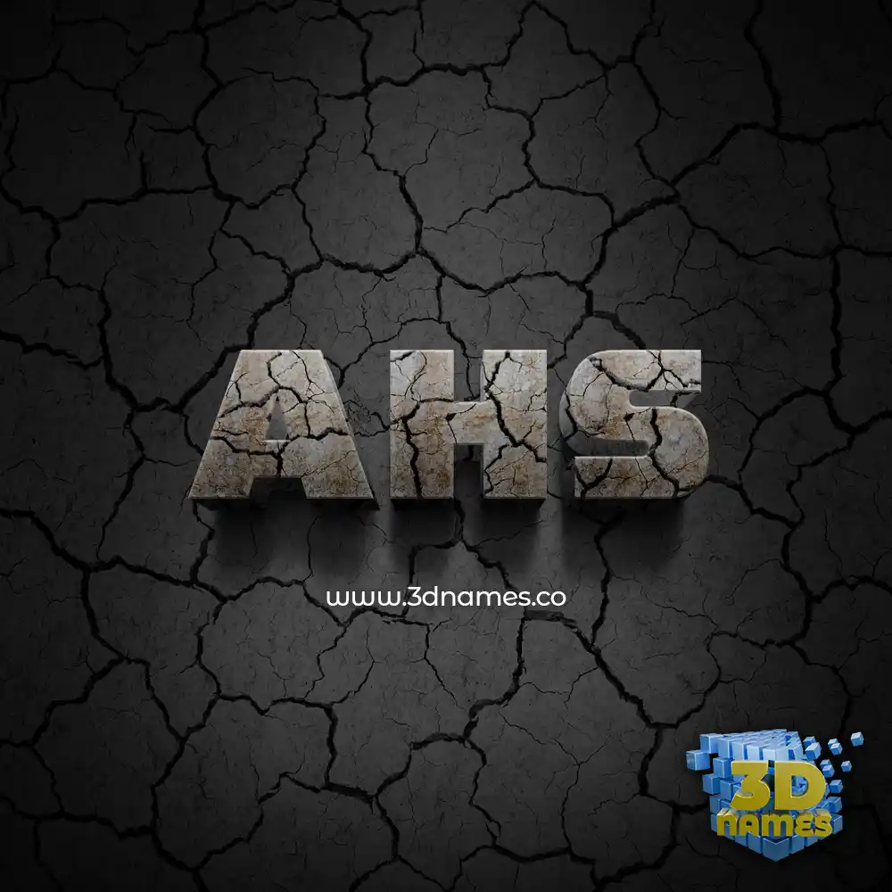 ahs in Cracked Stone style - 3D name wallpaper