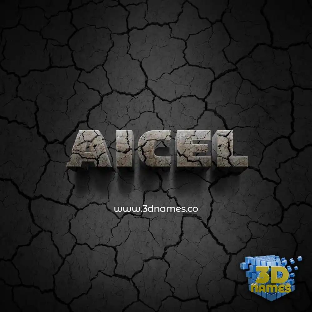 aicel in Cracked Stone style - 3D name wallpaper