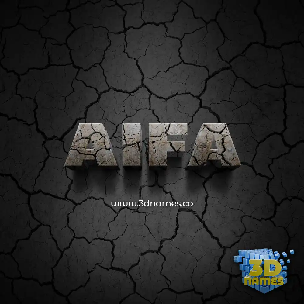 aifa in Cracked Stone style - 3D name wallpaper