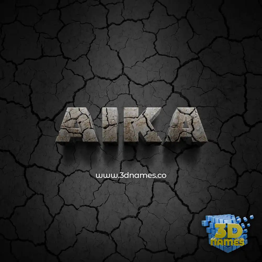 aika in Cracked Stone style - 3D name wallpaper