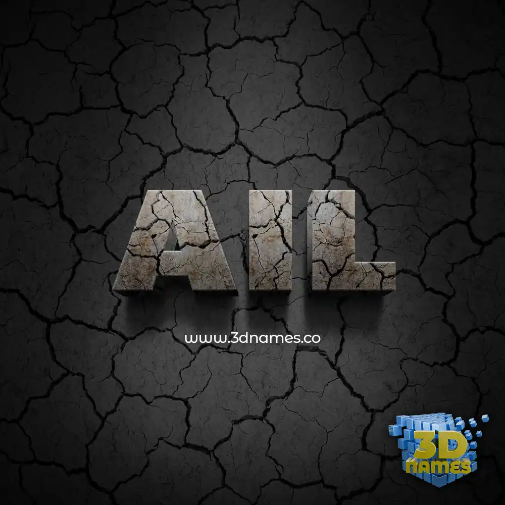 ail in Cracked Stone style - 3D name wallpaper