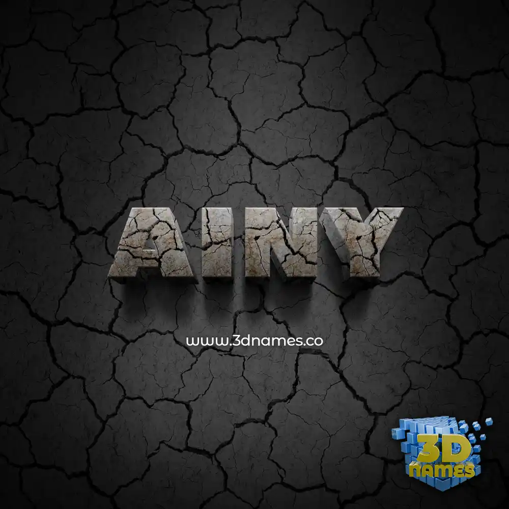 ainy in Cracked Stone style - 3D name wallpaper