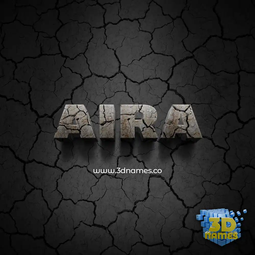 aira in Cracked Stone style - 3D name wallpaper