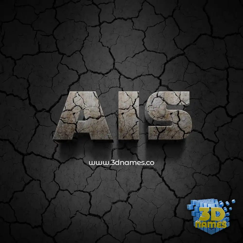 ais in Cracked Stone style - 3D name wallpaper
