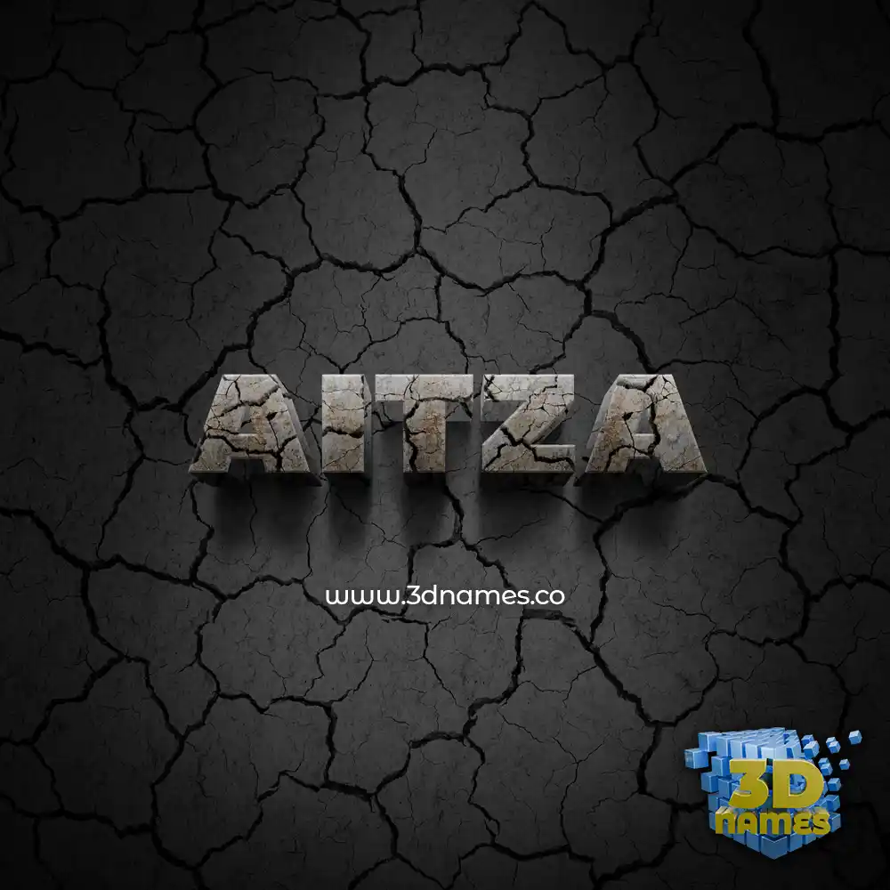 aitza in Cracked Stone style - 3D name wallpaper