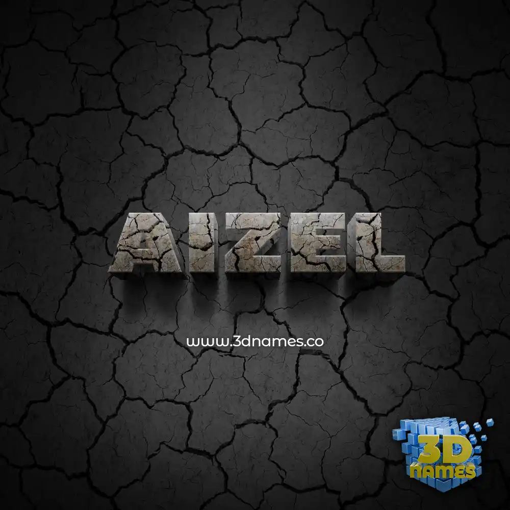 aizel in Cracked Stone style - 3D name wallpaper