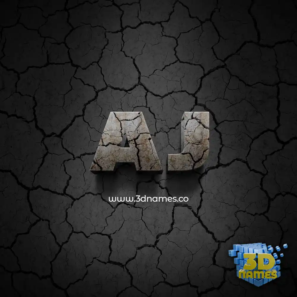 aj in Cracked Stone style - 3D name wallpaper