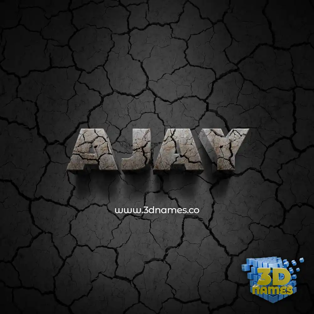 ajay in Cracked Stone style - 3D name wallpaper
