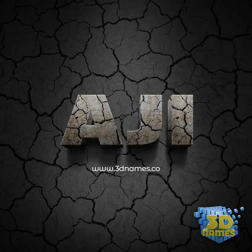 aji in Cracked Stone style - 3D name wallpaper