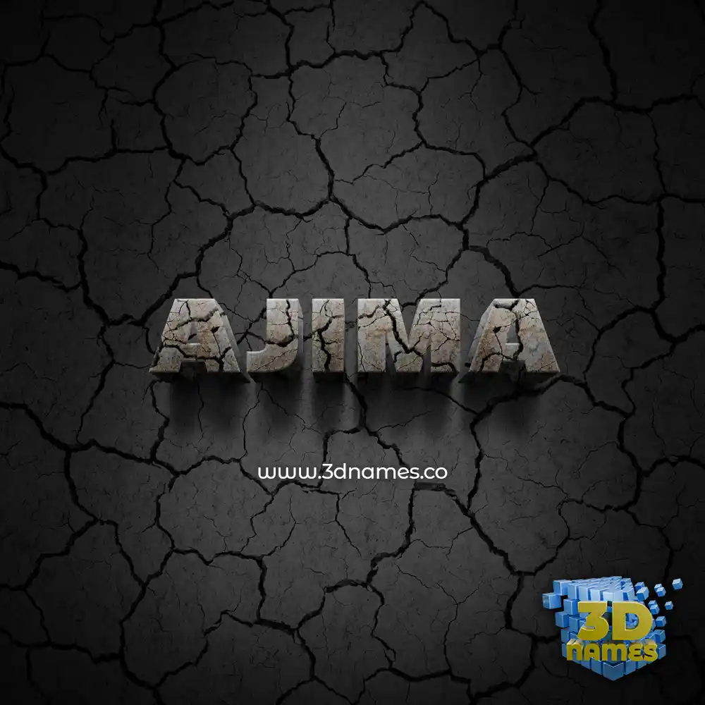 ajima in Cracked Stone style - 3D name wallpaper