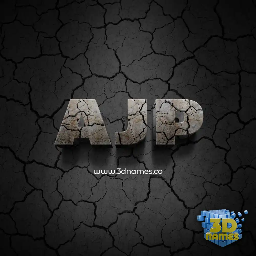 ajp in Cracked Stone style - 3D name wallpaper
