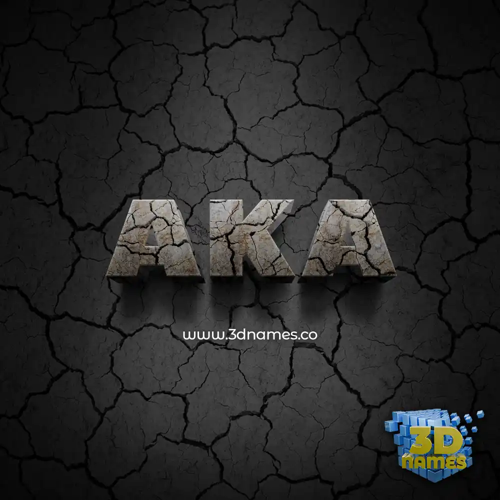 aka in Cracked Stone style - 3D name wallpaper