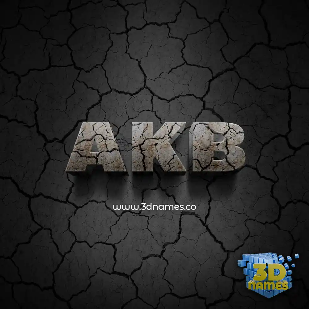 akb in Cracked Stone style - 3D name wallpaper