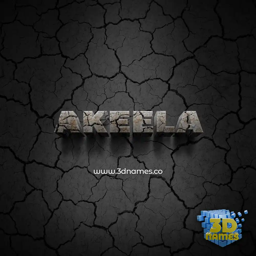 akeela in Cracked Stone style - 3D name wallpaper