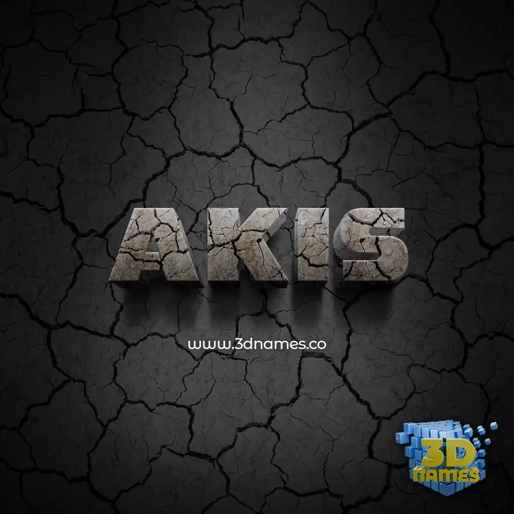 akis in Cracked Stone style - 3D name wallpaper