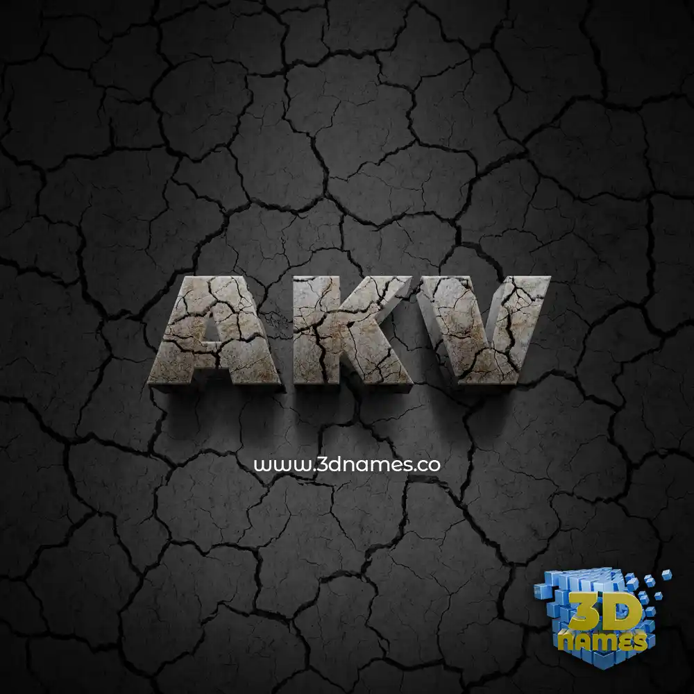 akv in Cracked Stone style - 3D name wallpaper