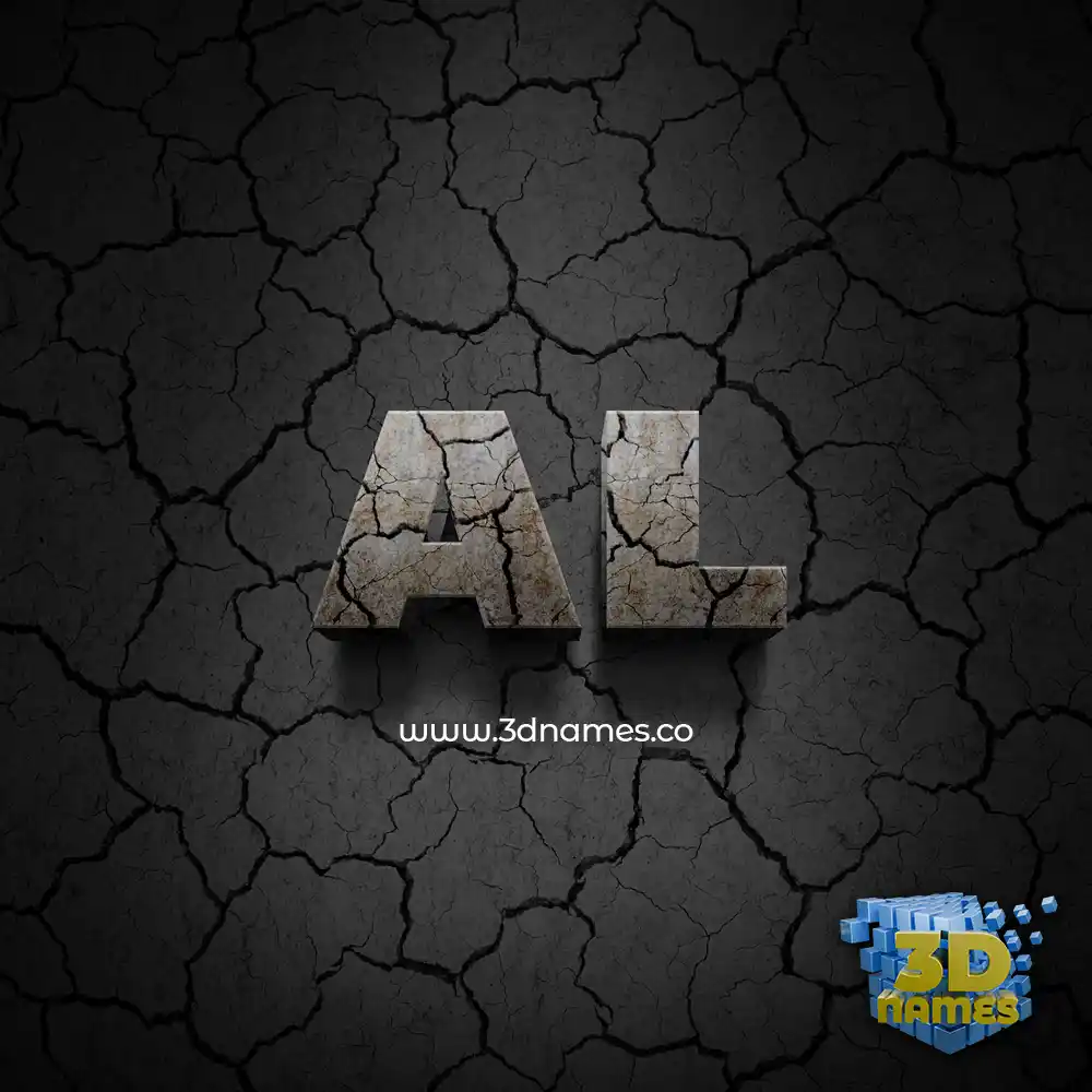 al in Cracked Stone style - 3D name wallpaper