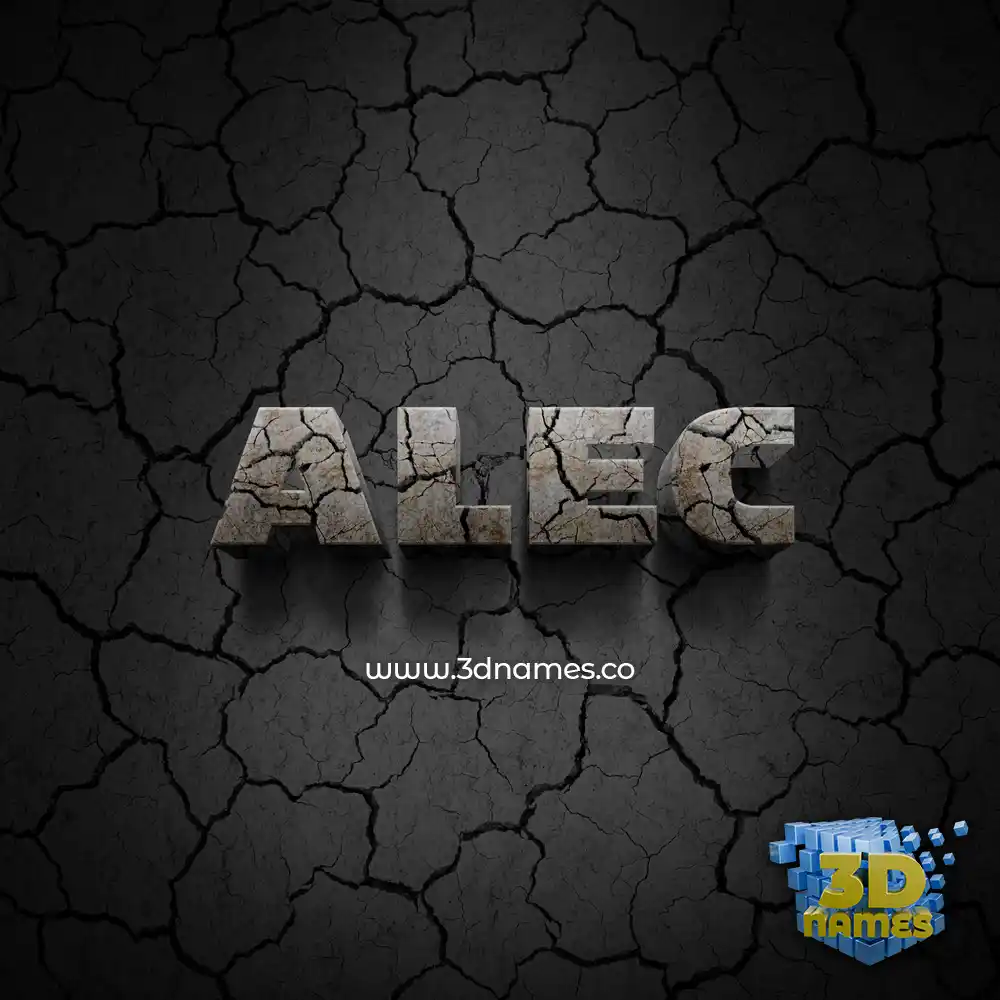 alec in Cracked Stone style - 3D name wallpaper