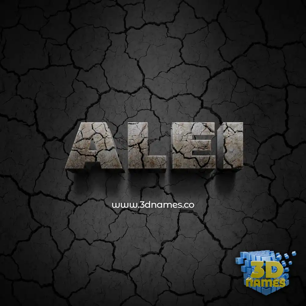 alei in Cracked Stone style - 3D name wallpaper