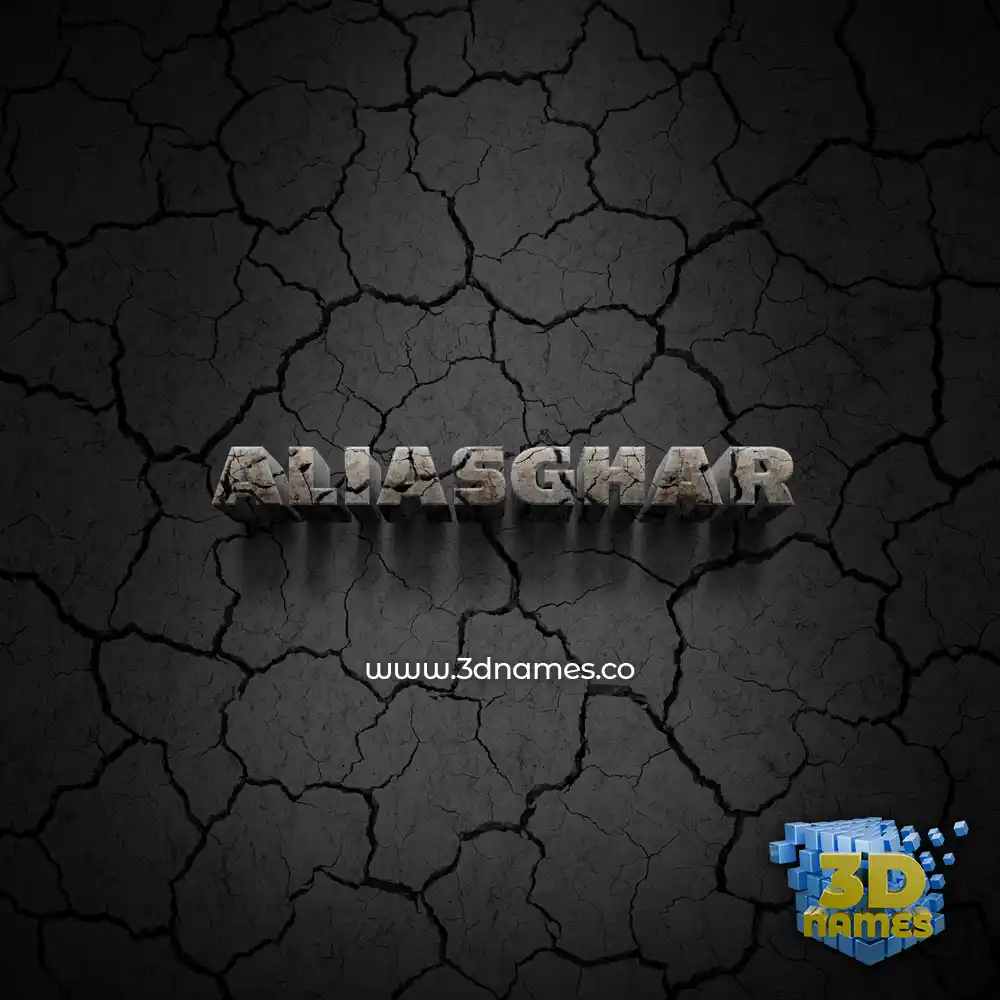 aliasghar in Cracked Stone style - 3D name wallpaper