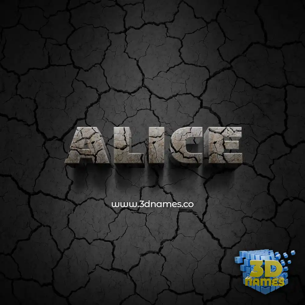 alice in Cracked Stone style - 3D name wallpaper