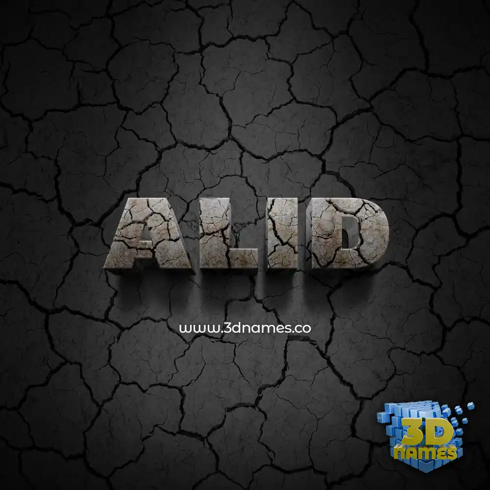 alid in Cracked Stone style - 3D name wallpaper