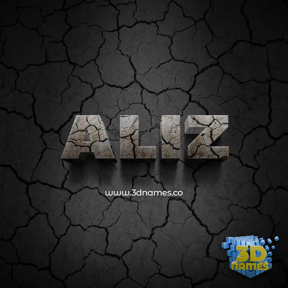 aliz in Cracked Stone style - 3D name wallpaper