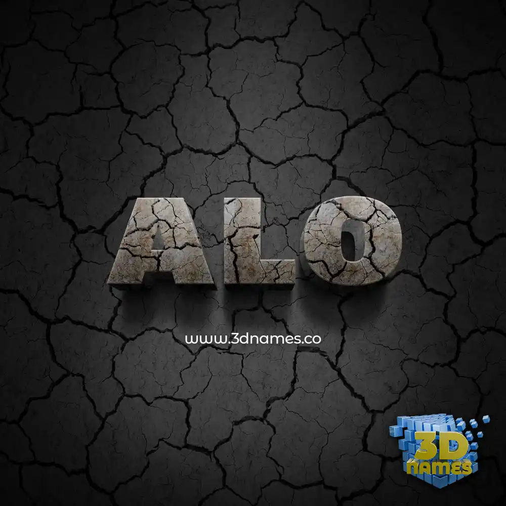alo in Cracked Stone style - 3D name wallpaper