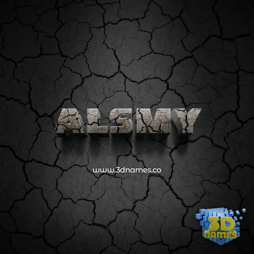 alsmy in Cracked Stone style - 3D name wallpaper